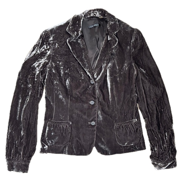 Tahari Jackets & Blazers - Tahari Grayish Brown Crushed Velvet Blazer Jacket Medium Steampunk Cottage Goth